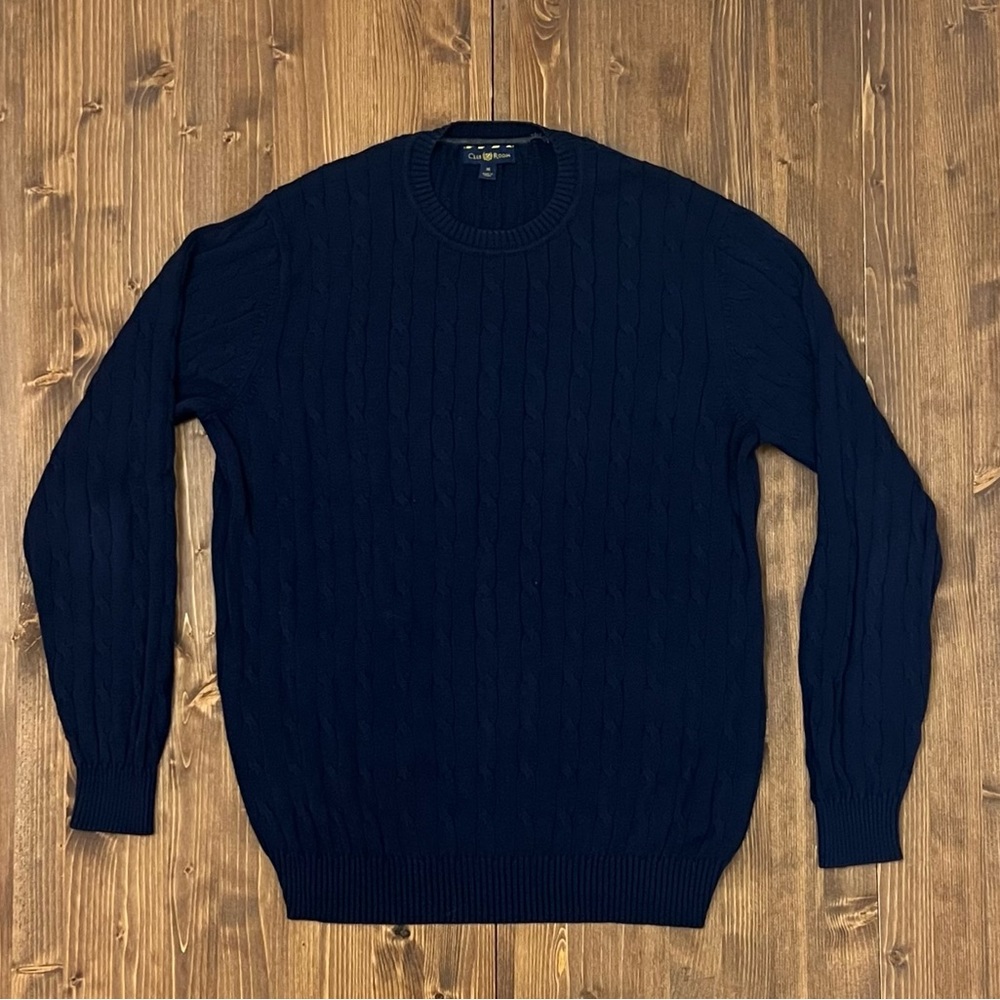 Club Room Cable Knit Crew Neck Sweater